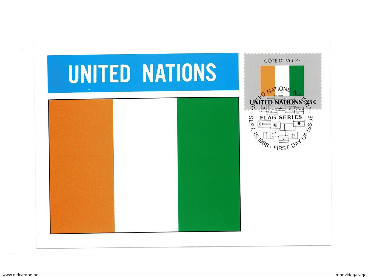 United Nations - Côte D'Ivoire - 1988 - New York 108 - Maximumkaarten