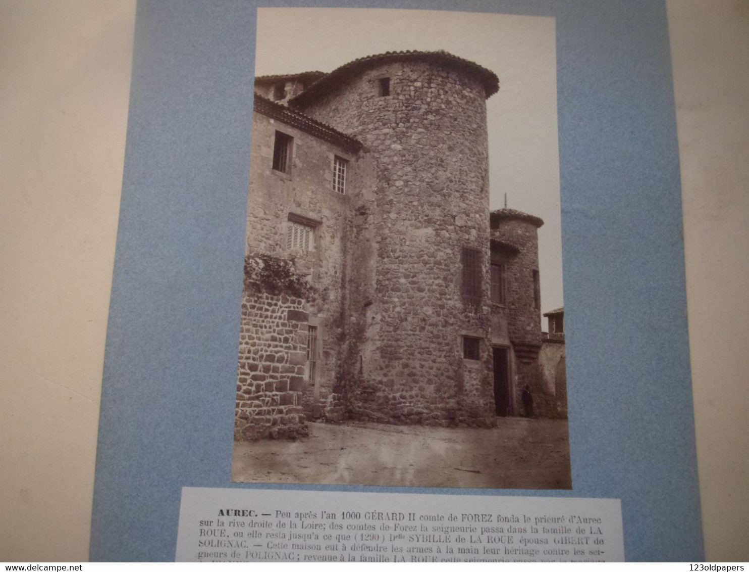 ♥️ 43 Haute-Loire Tirage XIX°  Vers 1880 AUREC  FAMILLES / DE LA ROUE / POLIGNAC DE NERESTANG ... - Anciennes (Av. 1900)