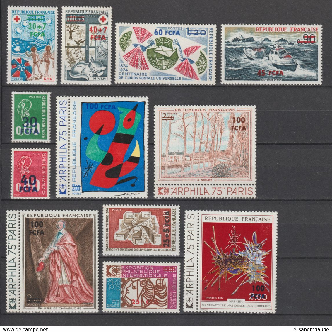 REUNION - ANNEE COMPLETE 1974 - YVERT N° 421/432 ** MNH - COTE = 30.75 EUR. - - Ungebraucht