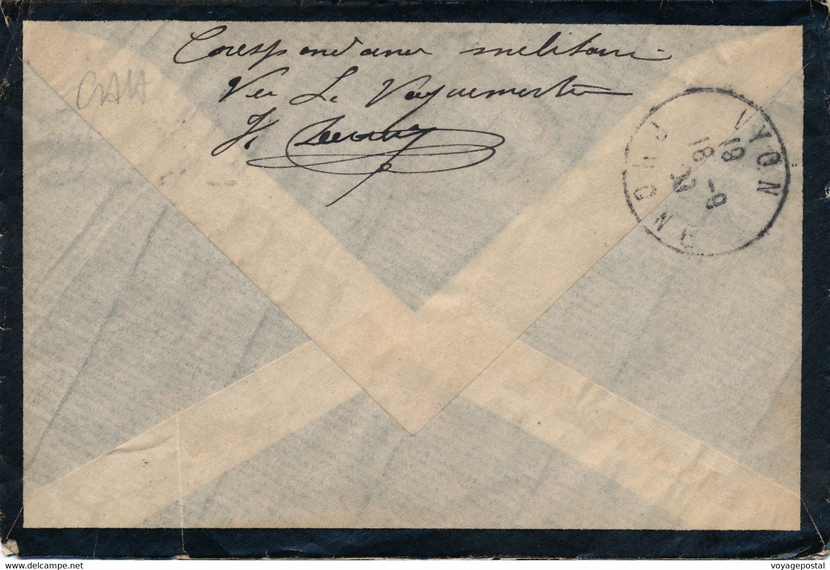 LETTRE CHINE TIENTSIN MOUCHON 10C PAR LE TRANSSIBERIEN VU LE VAGUEMESTRE COVER CHINA - Storia Postale