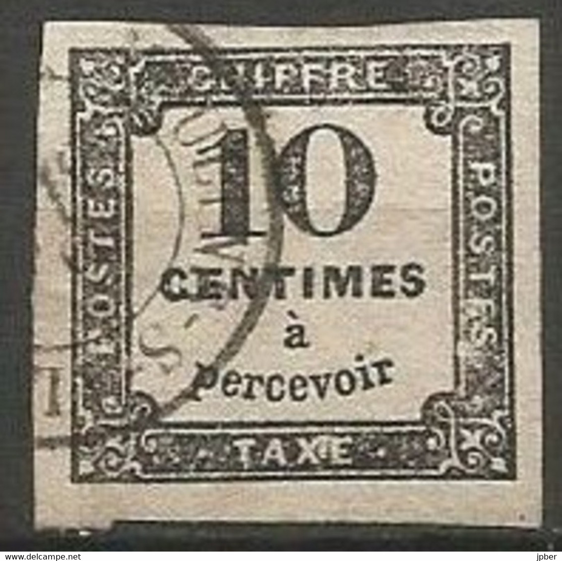 France - Timbres-Taxe - N° 2 Noir Typo - Obl. MOULINS-S-ALLIER - 1859-1959 Oblitérés