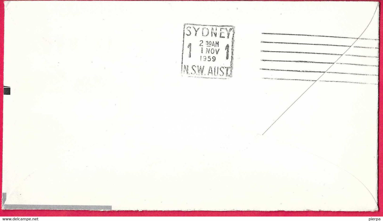 AUSTRALIA - FIRST JET FLIGHT QANTAS ON B.707 FROM CALCUTTA TO SYDNEY *30.10.1959 *ON OFFICIAL ENVELOPE - First Flight Covers