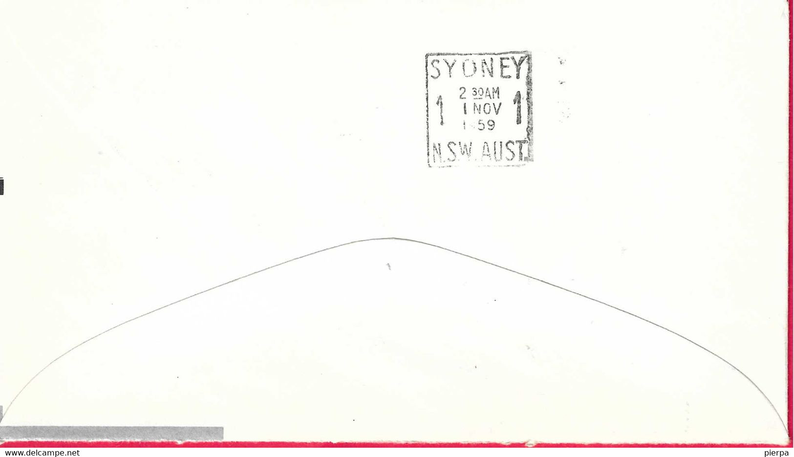 AUSTRALIA - FIRST JET FLIGHT QANTAS ON B.707 FROM KARACHI TO SYDNEY *30.10.1959 *ON OFFICIAL ENVELOPE - First Flight Covers