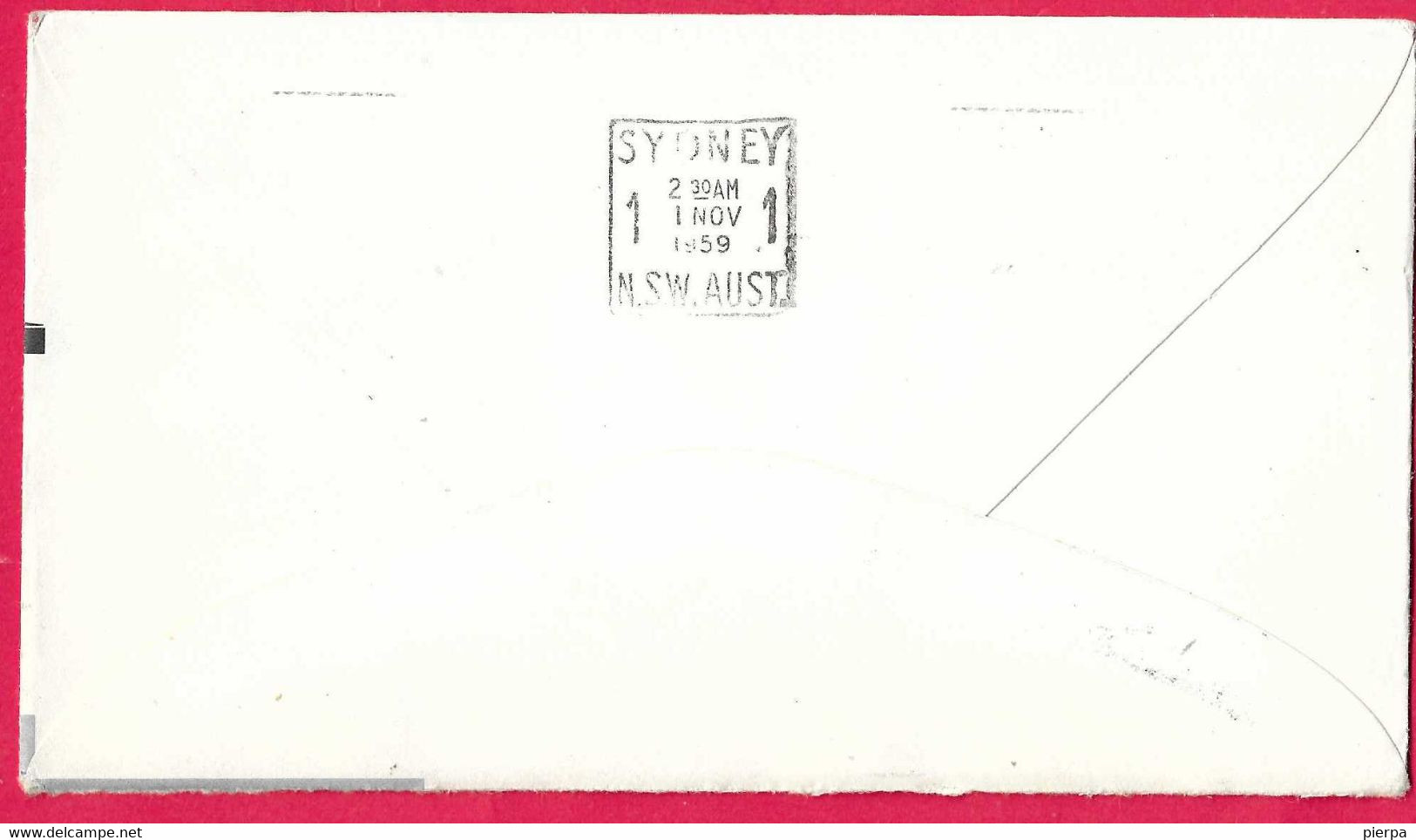 AUSTRALIA - FIRST JET FLIGHT QANTAS ON B.707 FROM SINGAPORE TO SYDNEY *30.10.1959 *ON OFFICIAL ENVELOPE - First Flight Covers