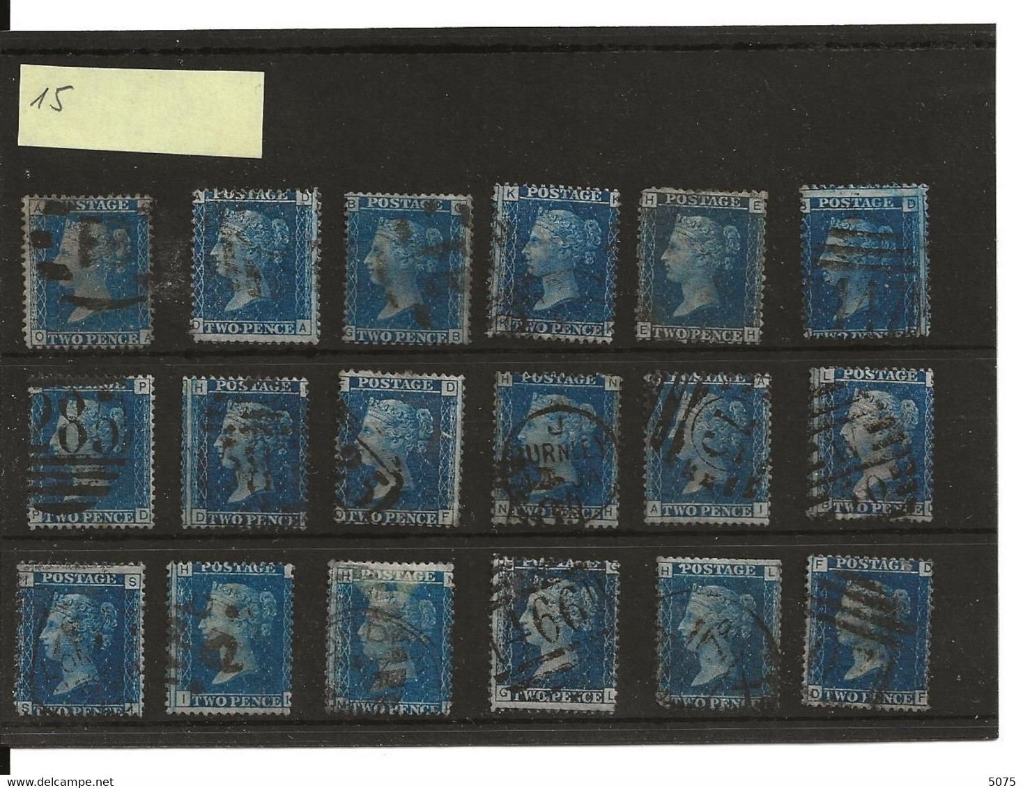 1858-64  Yvert 27 Lot  Pl 15 - Used Stamps