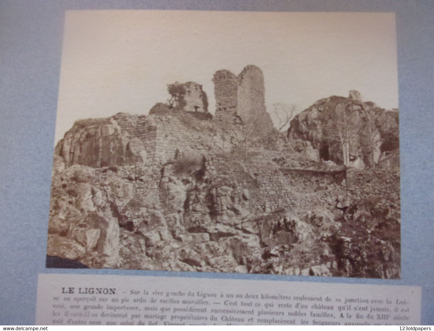 ♥️ 43 Haute-Loire Tirage XIX° Vers 1880 LE LIGNON MURAILLES CHATEAU FAMILLES MITTE CHEVRIERES THORRENC DE BEAUMONT DE RO - Ancianas (antes De 1900)