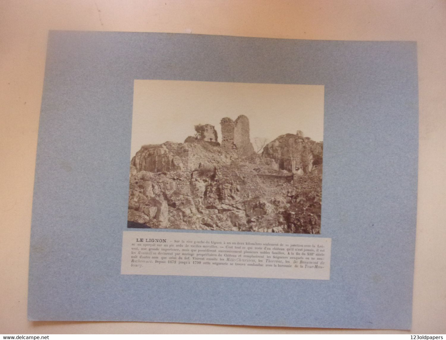 ♥️ 43 Haute-Loire Tirage XIX° Vers 1880 LE LIGNON MURAILLES CHATEAU FAMILLES MITTE CHEVRIERES THORRENC DE BEAUMONT DE RO - Ancianas (antes De 1900)