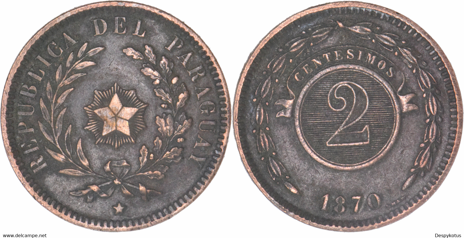 Paraguay - 1870 - 2 Centesimos - 12-095 - Paraguay