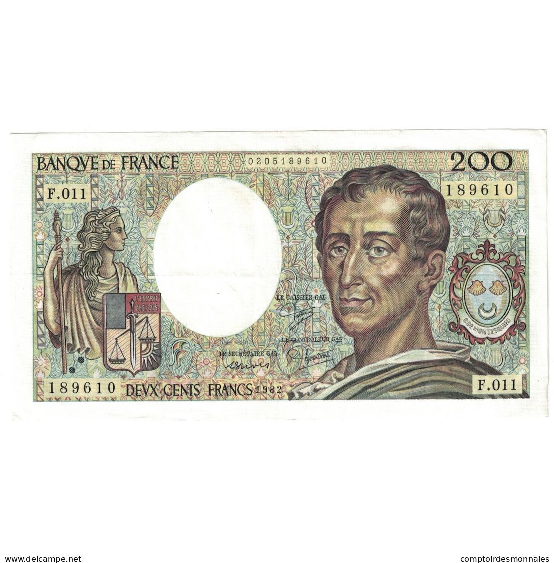 France, 200 Francs, Montesquieu, 1982, F.011, TTB+, Fayette:70.1, KM:155a - 200 F 1981-1994 ''Montesquieu''