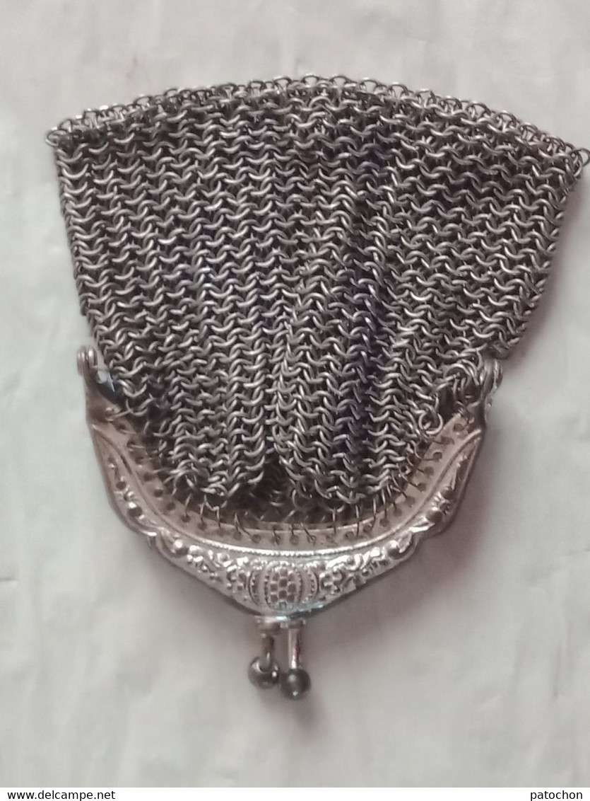 Petit Porte Monnaie Maille Métal à Restaurer 5x8cm Non Oxydé Argenture Du Fermoir Légérement érodée..! - Andere & Zonder Classificatie