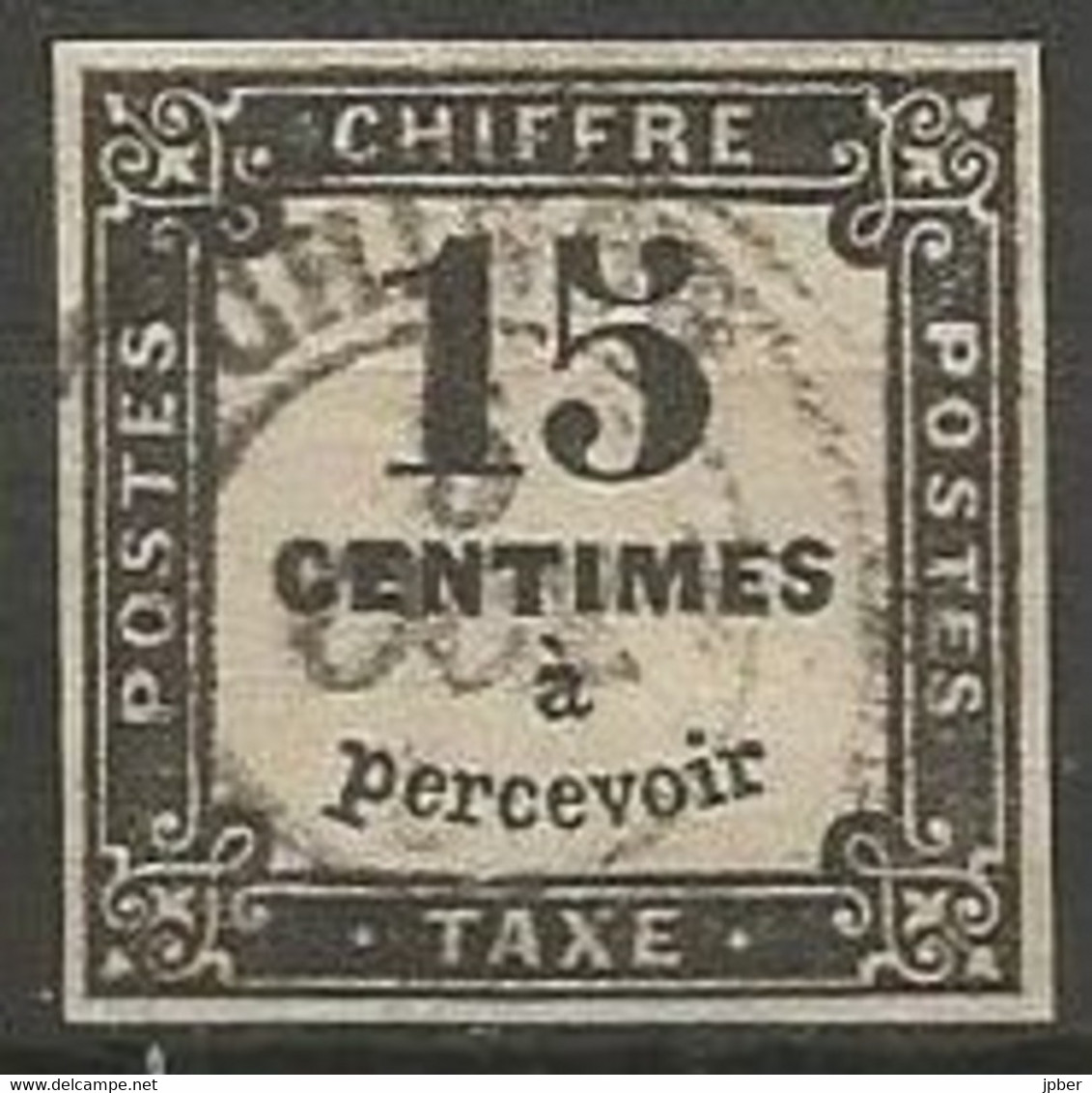 France - Timbres-Taxe - N° 3 Noir Typo - Obl. CHINON (Indre-et-Loire) - 1859-1959 Oblitérés