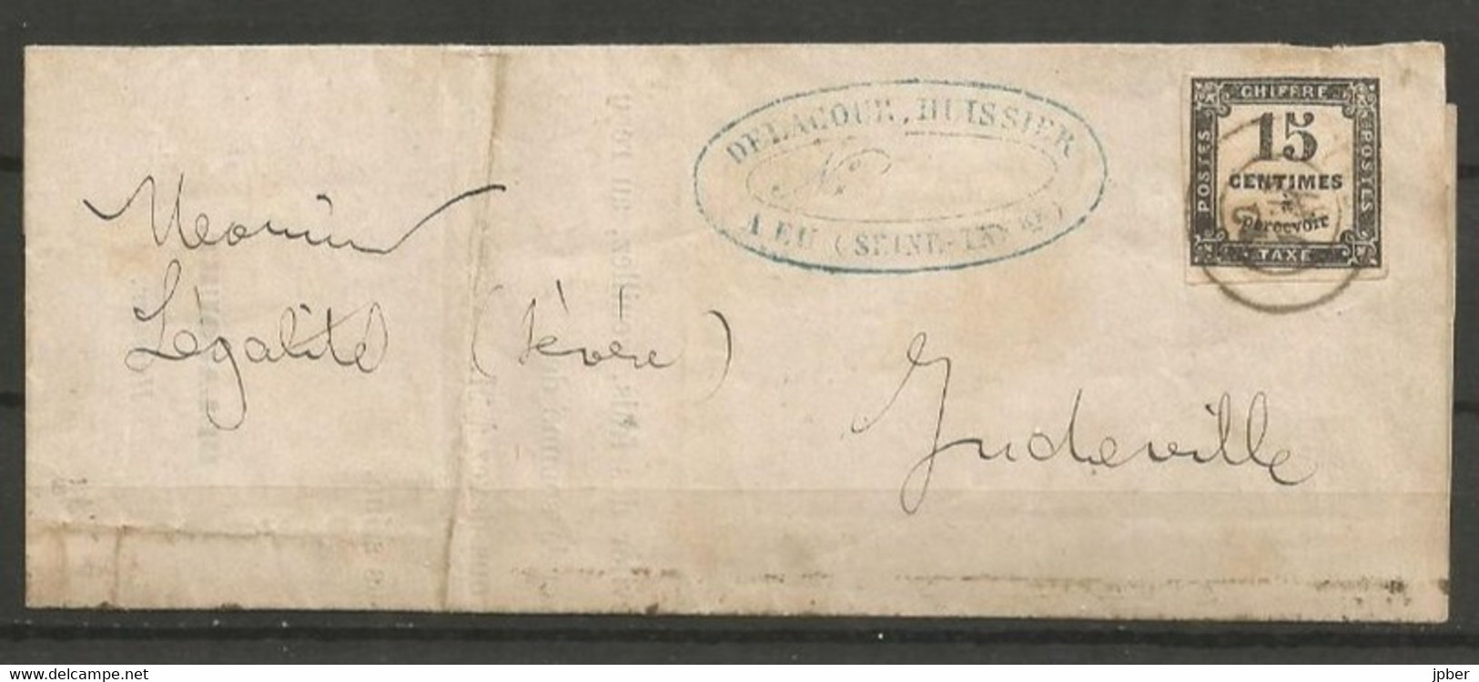 France - Timbres-Taxe - N° 3 Noir Typo - Lettre De EU (Seine-Maritime) - 1859-1959 Usados