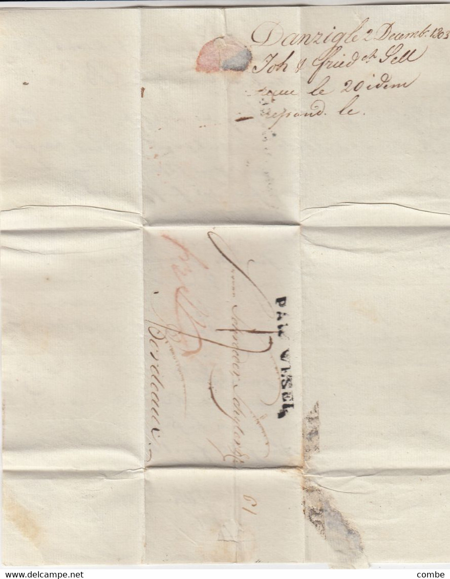 LETTRE. DEC 1803. DANZIG POUR BORDEAUX. PAR WEZEL TAXE 17 Sols - 1794-1814 (Période Française)