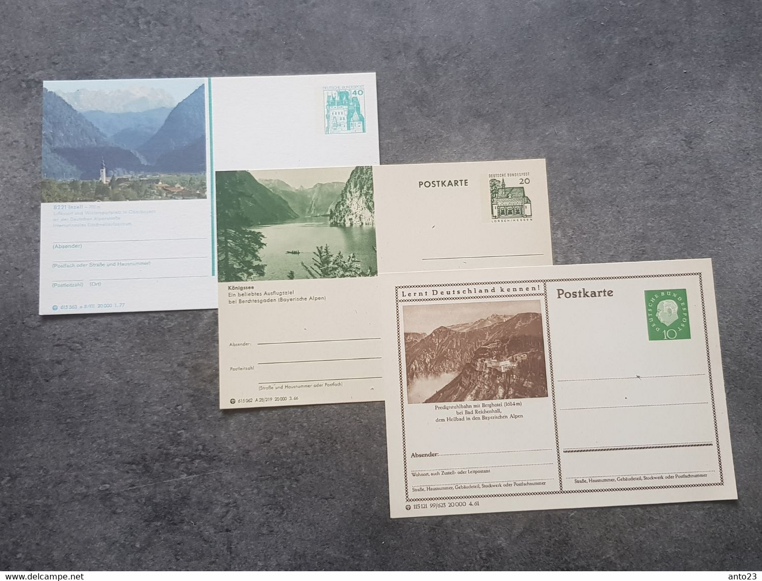 Germany,1959  Lernt Deutschland Kennen! / Entier Postal / Ganzache / LOT DE 3 - Postkarten - Ungebraucht