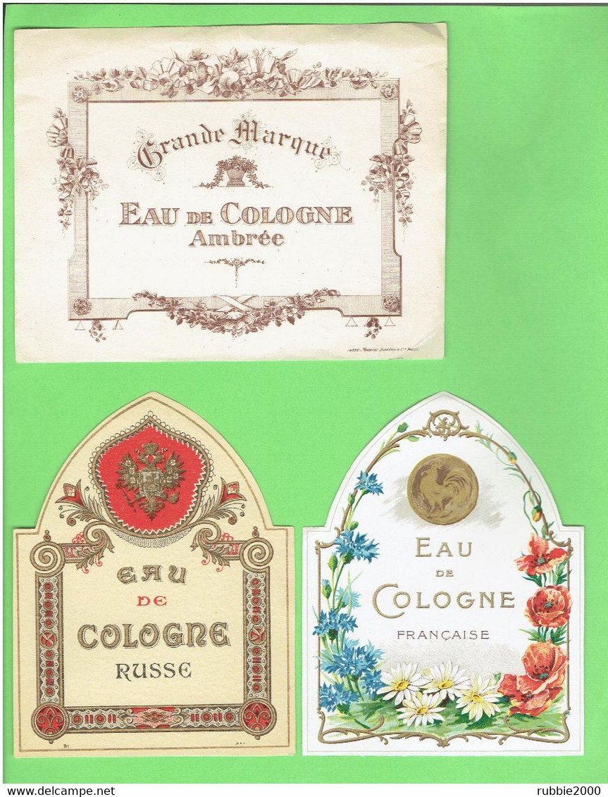 5 ETIQUETTES ANCIENNES EAU DE COLOGNE IMPRIMEUR MOUNIER ET JEANBIN A PARIS - Etichette