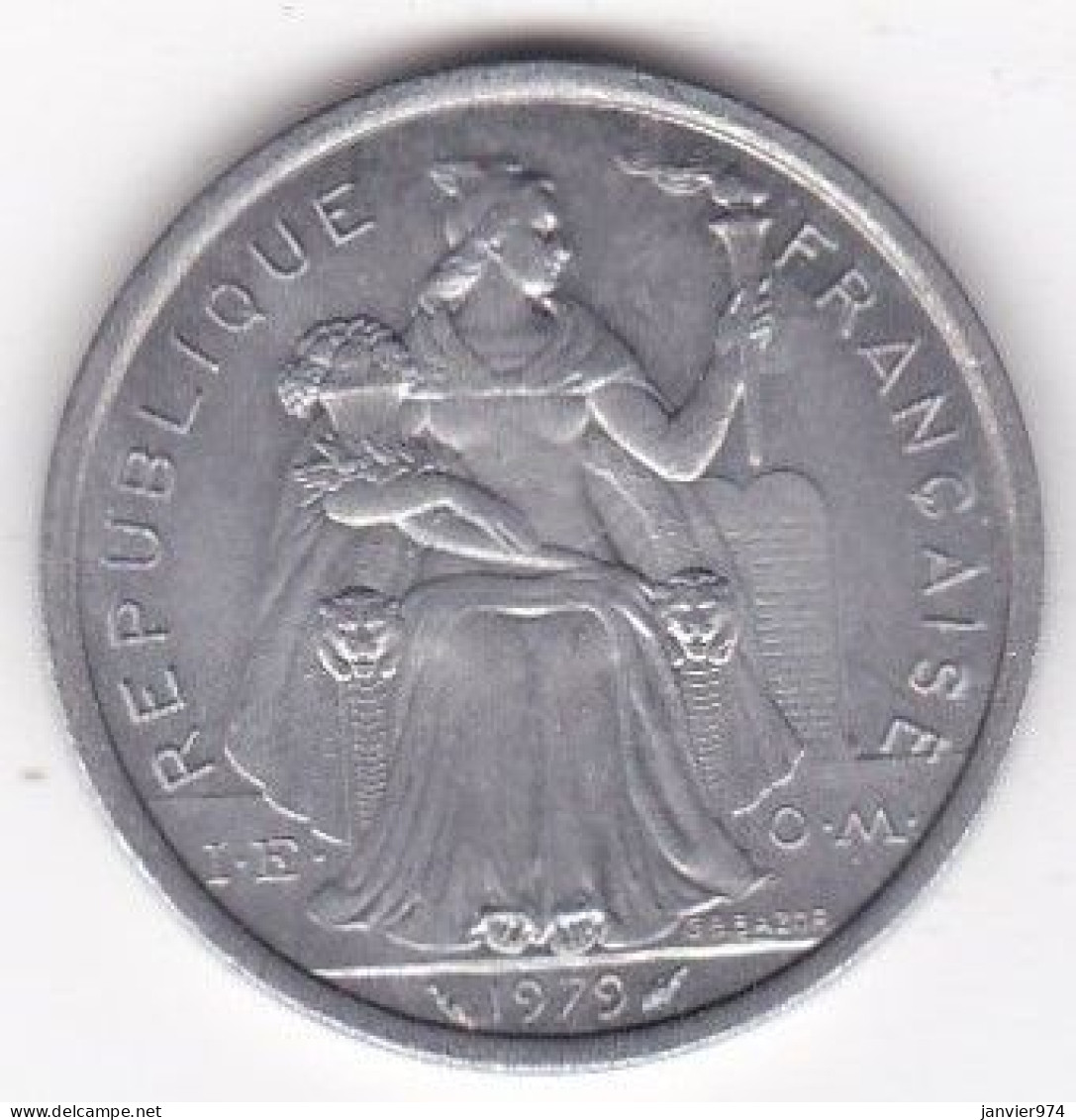 Polynésie Française . 2 Francs 1979, En Aluminium - Französisch-Polynesien