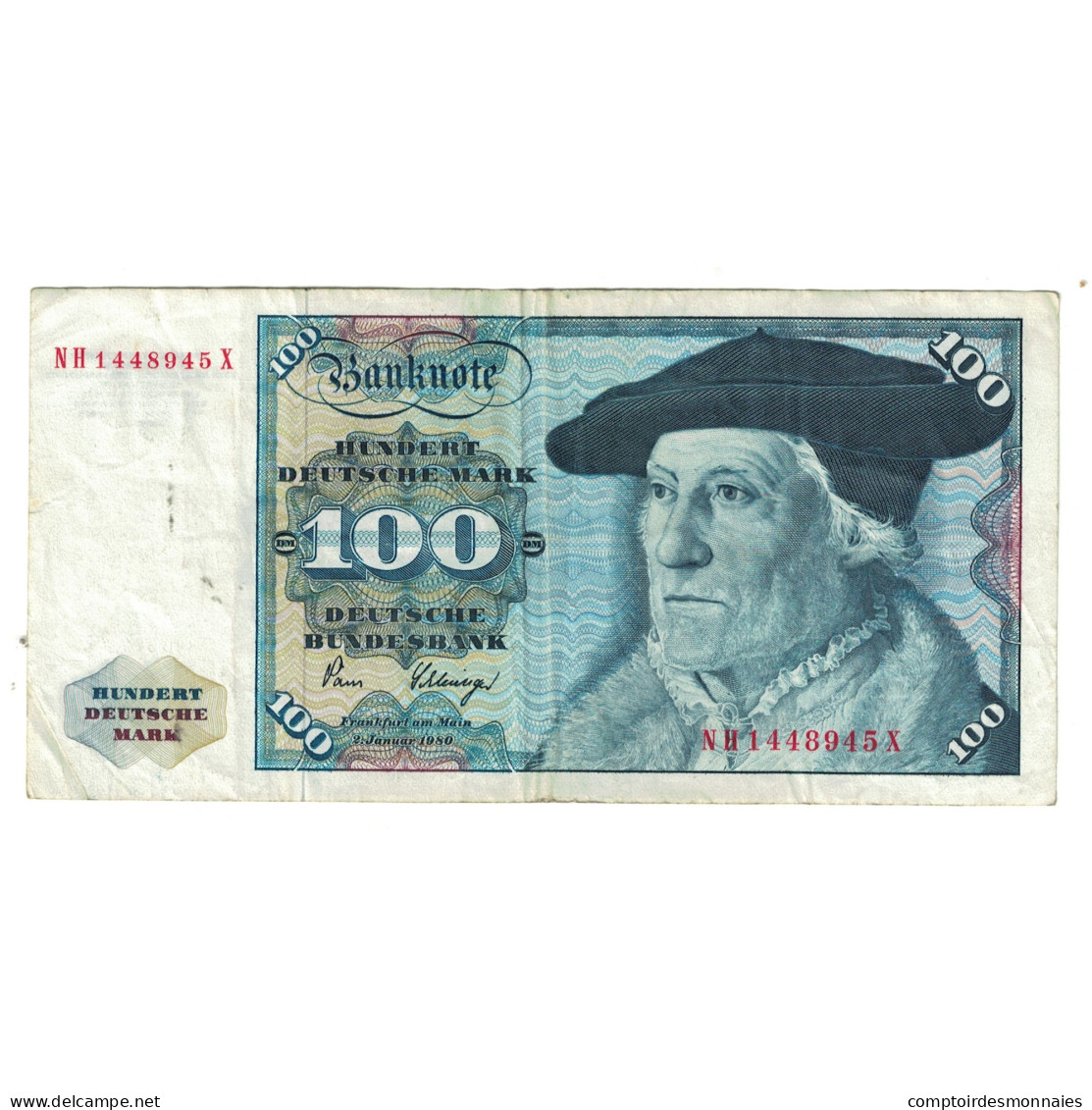 Billet, République Fédérale Allemande, 100 Deutsche Mark, 1980, 1980-01-02 - 100 Deutsche Mark