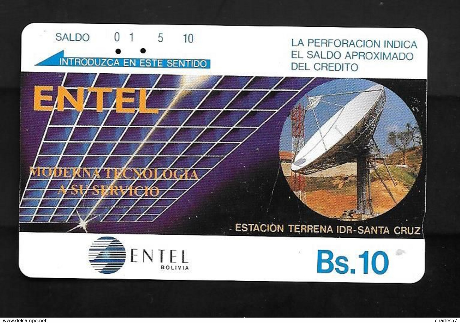 BOLIVIE: BOL-TE- 21 Earth Station (1 Carte à La Vente) - Bolivia