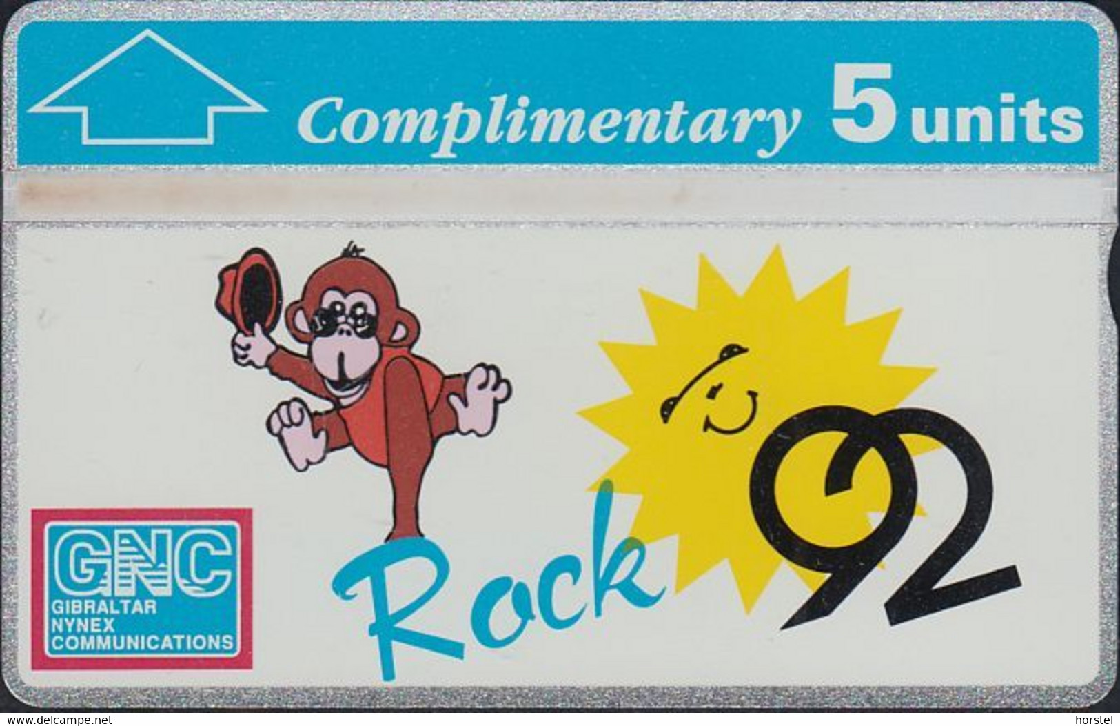 Gibraltar L&G - 14 Complimentary Card - Rock 1992 - Affe - Monkey - 5 Units - 204 A - Mint - Gibilterra