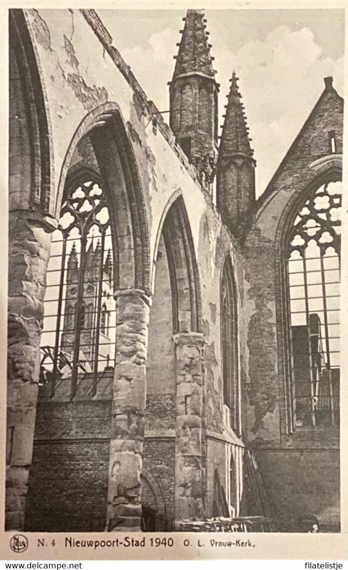 Nieuwpoort 1940 Ruïne O.l. Vrouwekerk Niet Gelopen - Nieuwpoort