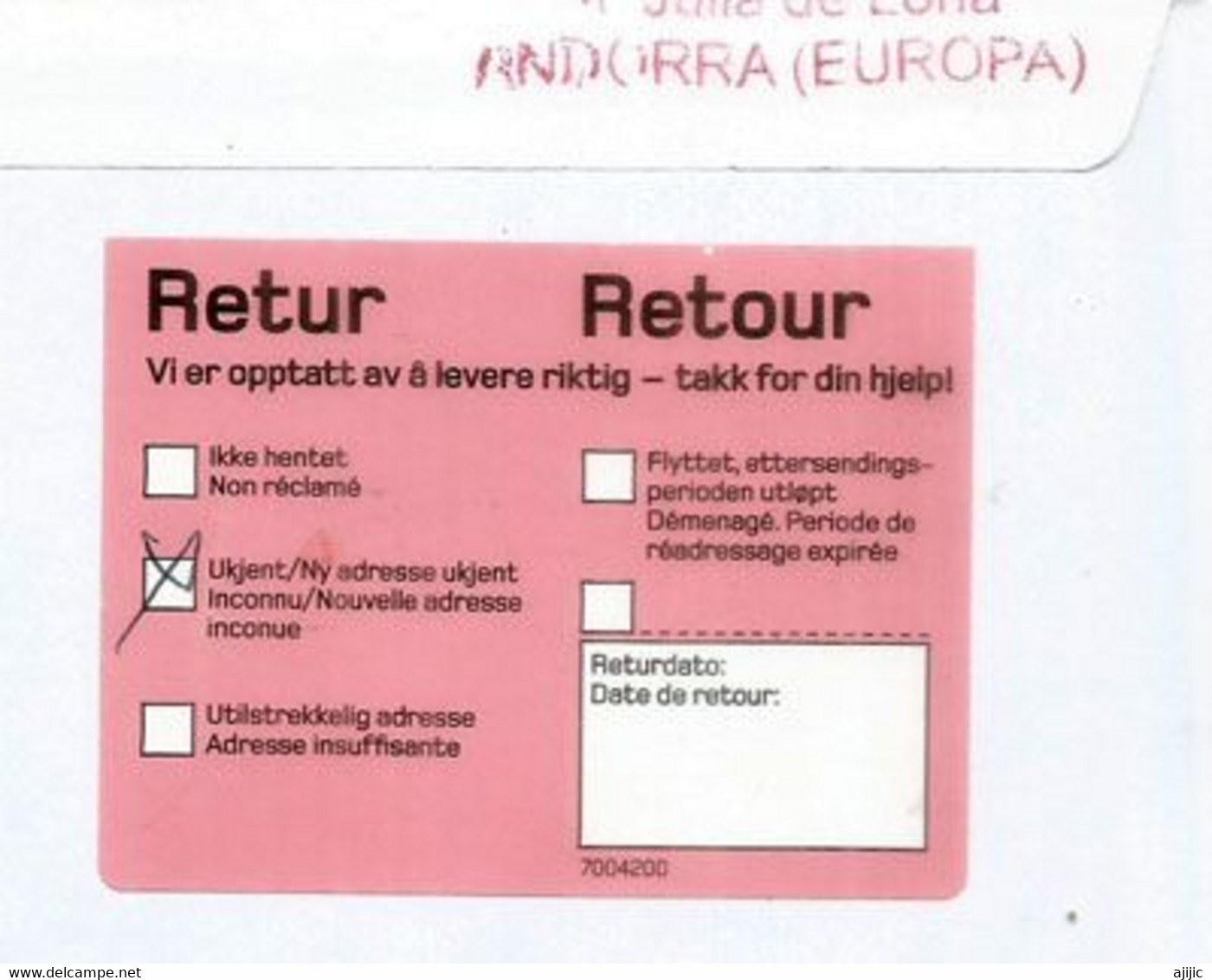 Letter From Andorra Sent To Norway 2022 ,  Return To Andorra.  2 Pic. - Brieven En Documenten
