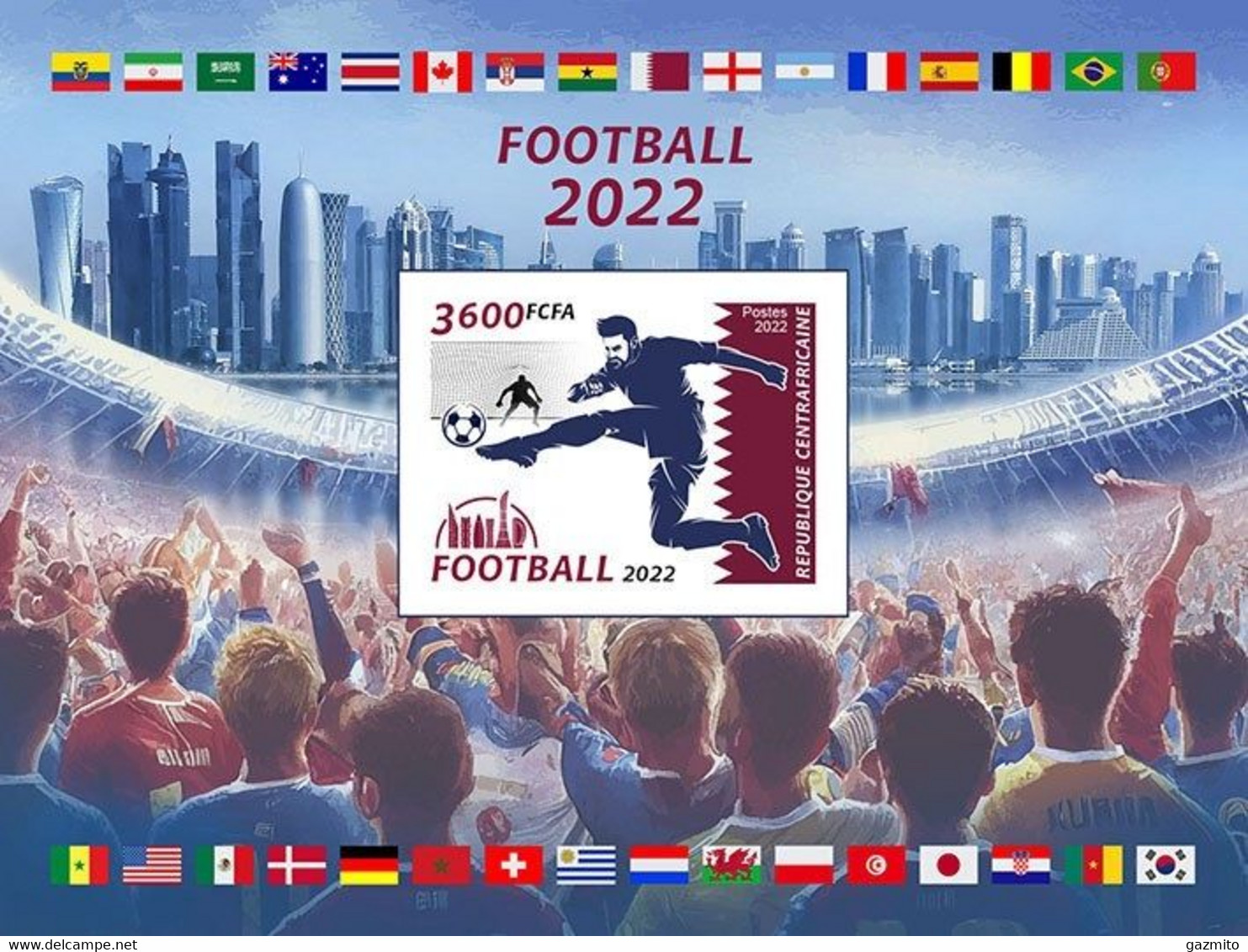 Centrafrica 2022, FIFA In Quatar, BF IMPERFORATED - 2022 – Qatar