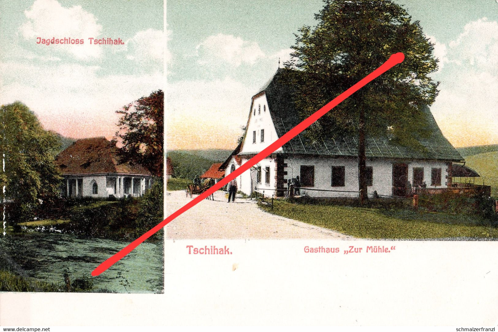 AK Tschihak Czatkow Gasthof Mühle A Martinsberg Marcinkow Konradswalde Konradow Seitenberg Habelschwerdt Glatz Klodzko - Schlesien