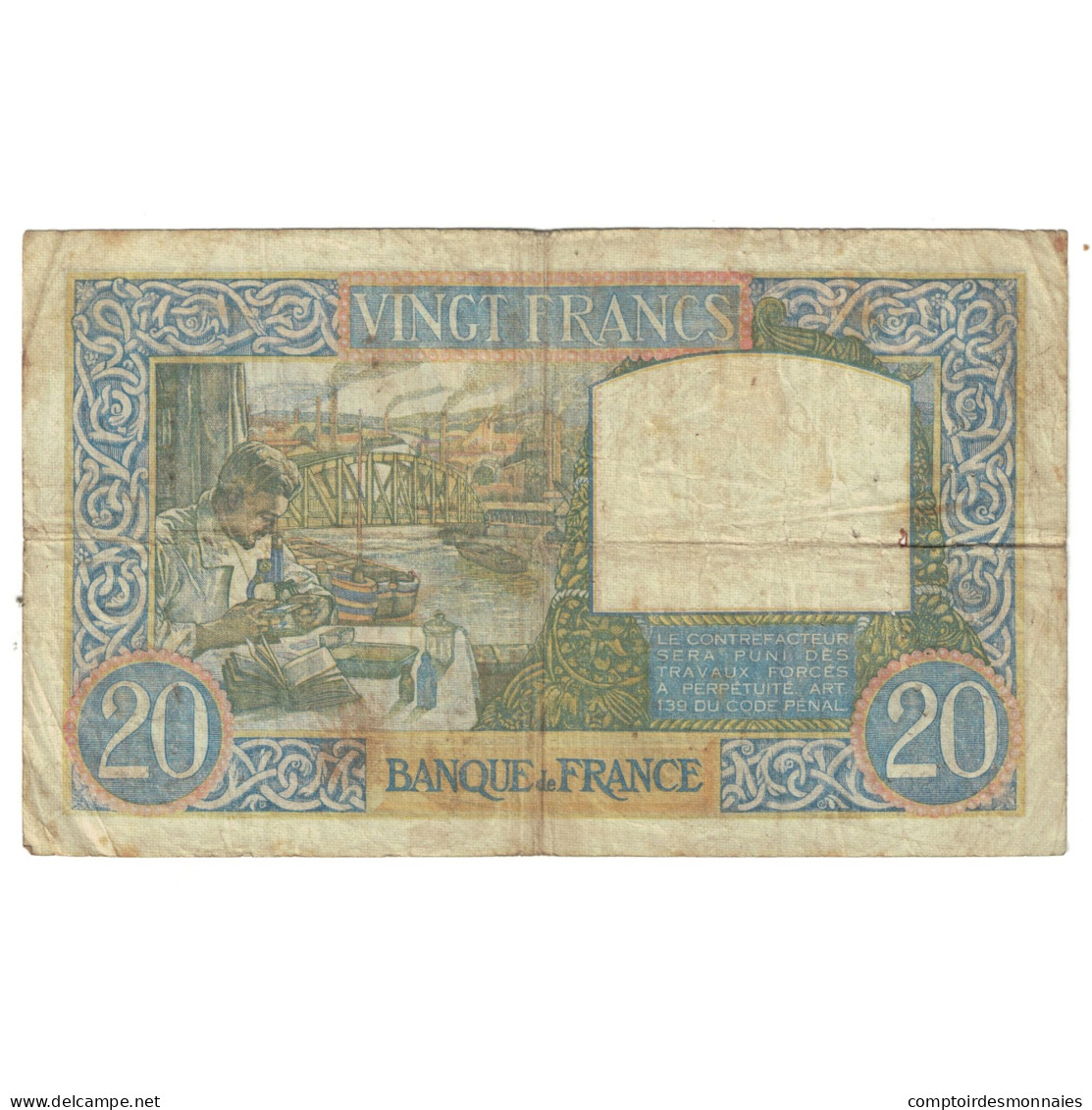 France, 20 Francs, Science Et Travail, 1941, T.3396, TB, Fayette:12.13, KM:92b - 20 F 1939-1942 ''Science Et Travail''