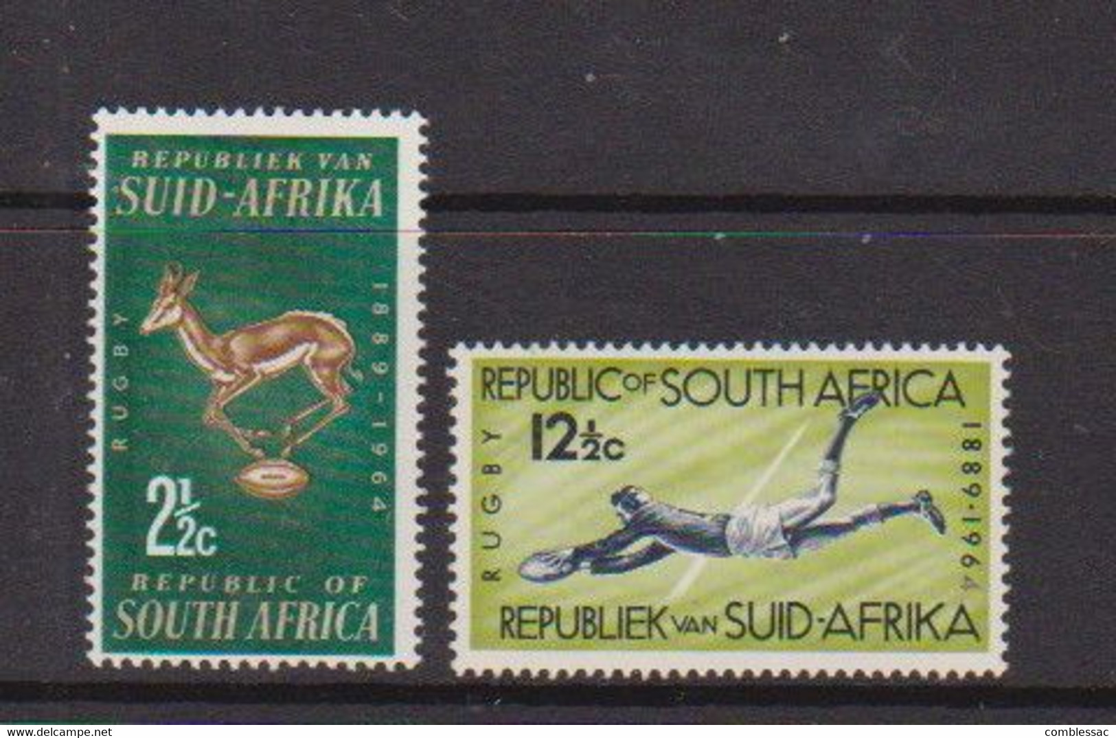 SOUTH  AFRICA    1964    75th  Anniv  Of  South  African  Rugby    Set  Of  2    MH - Unused Stamps