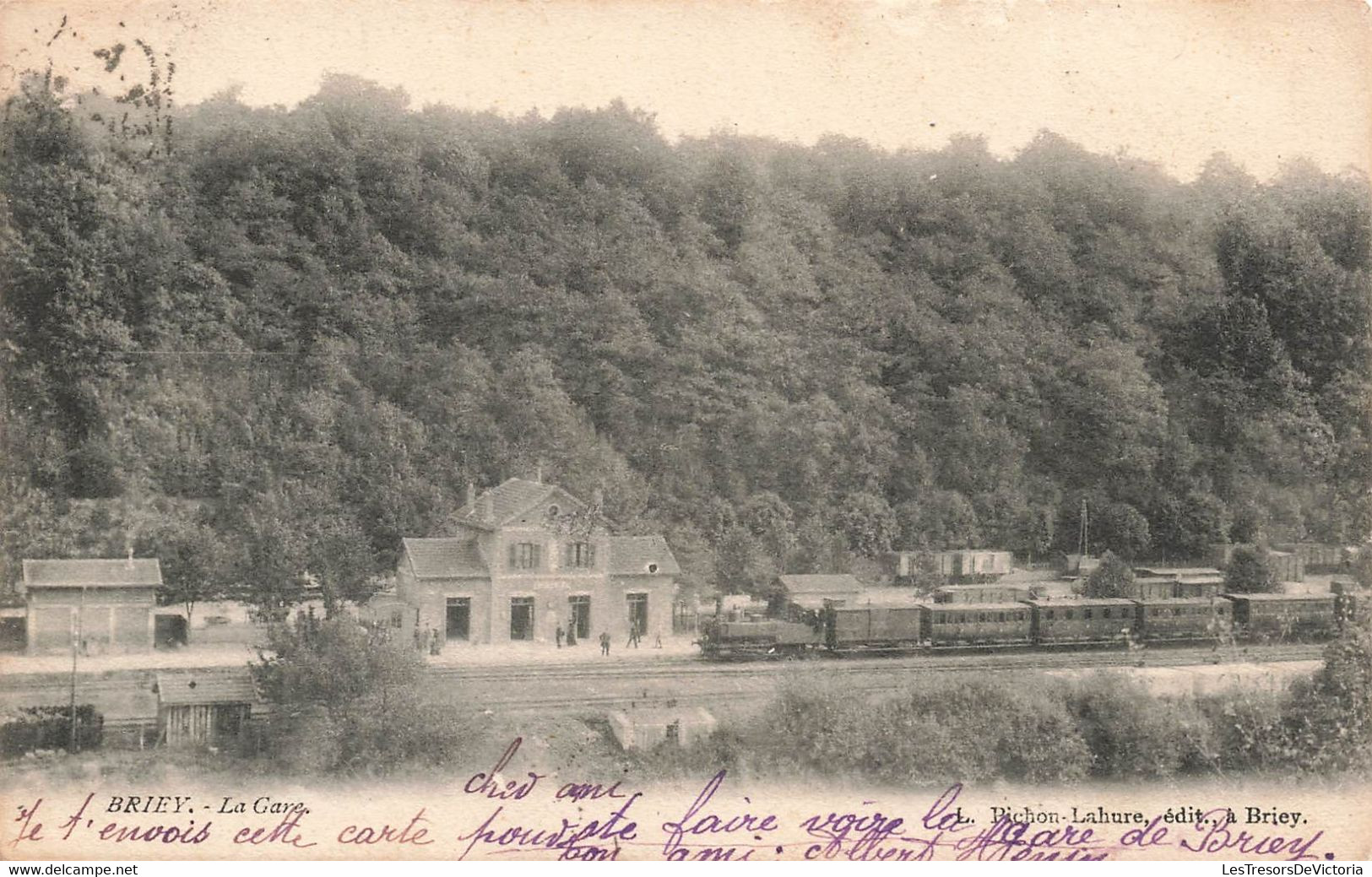 CPA Gare Avec Train - Briey - La Gare - Locomotive Et Wagons - Pichon Lahure Edit - Gares - Avec Trains