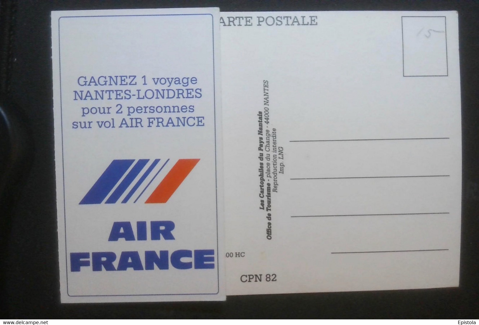 ►  1er SALON De La CARTE POSTALE 1986 - NANTES   (Tirage Limité) Illustrateur Et Jeux Air France - Léger Pli En Coin - Bourses & Salons De Collections