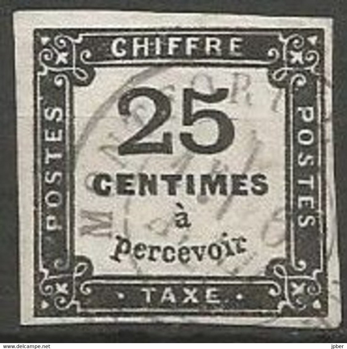 France - Timbres-Taxe - N° 5 25 C. Noir - Obl MONTFORT - 1859-1959 Gebraucht