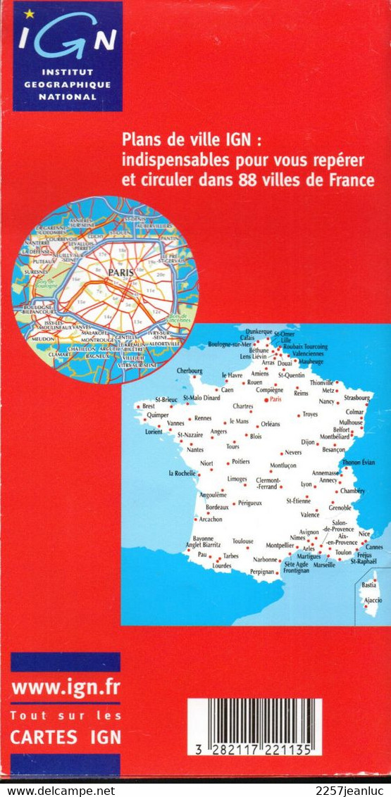 Carte I.G.N. Plan De Ville Paris   - Carte   Au 1/ 12000 ème - Cartes/Atlas