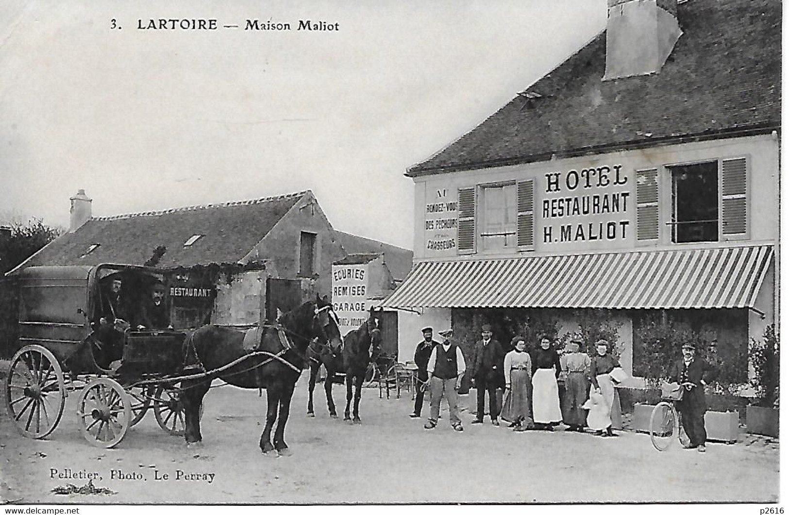 LARTOIRE -LE PERRAY -EN- YVELINES HOTEL - RESTAURANT  MAISON H. MALIOT -  ATTELAGE - FACTEUR - PELLETIER PHOTO LE PERRAY - Le Perray En Yvelines