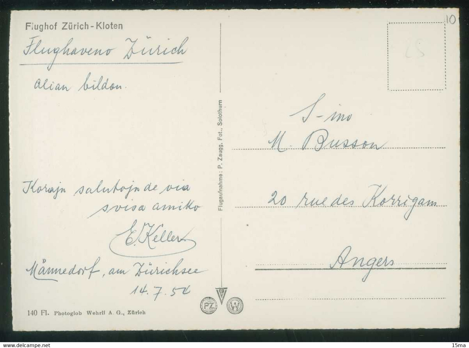 Flughof Zürich Kloten 1950 Zaugg - Kloten