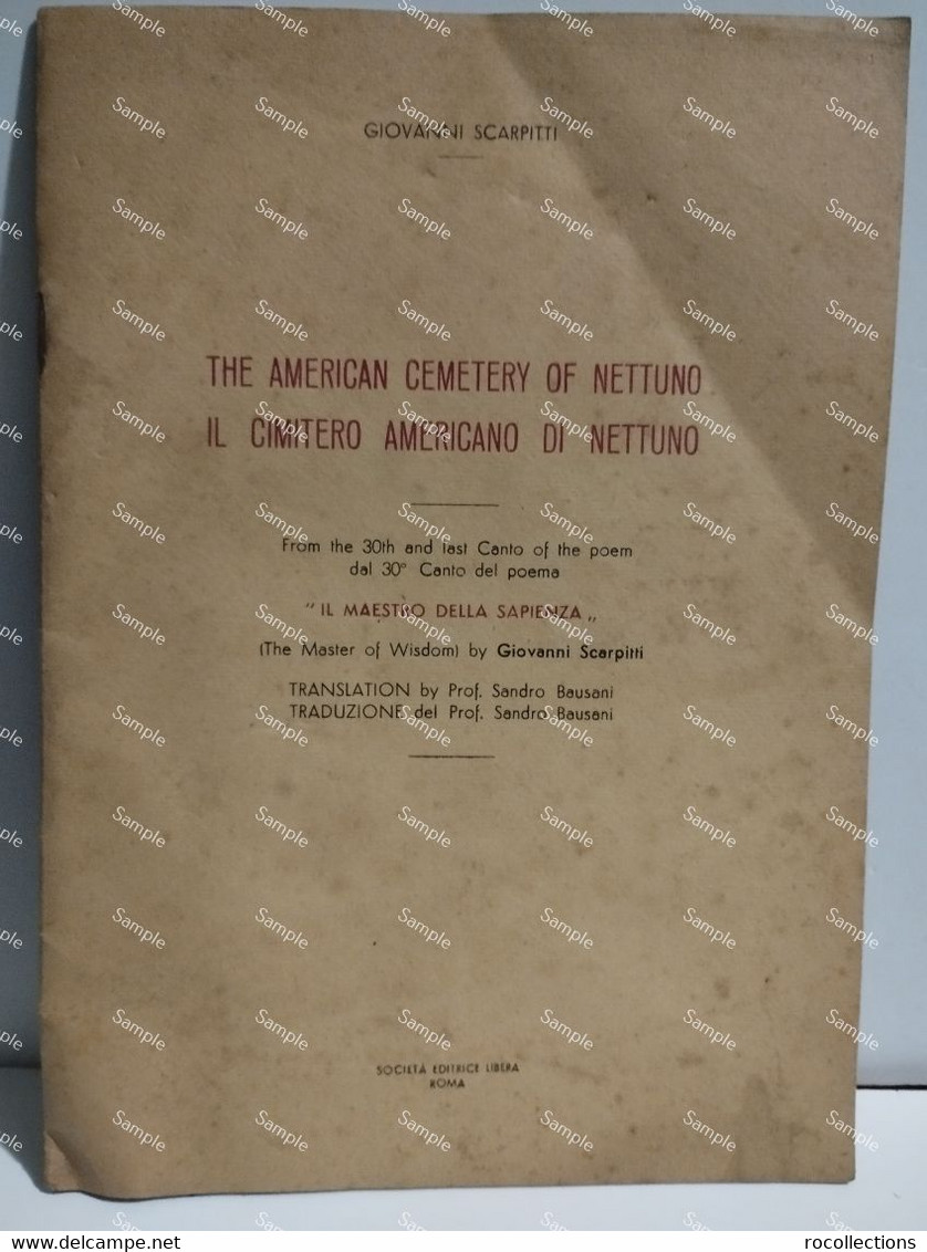 Italy THE AMERICAN CEMETERY OF NETTUNO. Editrice Libera Roma 1946 - Guerra 1939-45