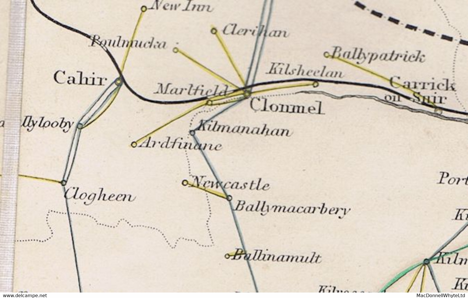 Ireland Tipperary Uniform Penny Post 1840 Cover To Mountmellick Paid "1"  With CLOGHEEN/94 Mileage Mark - Prefilatelia