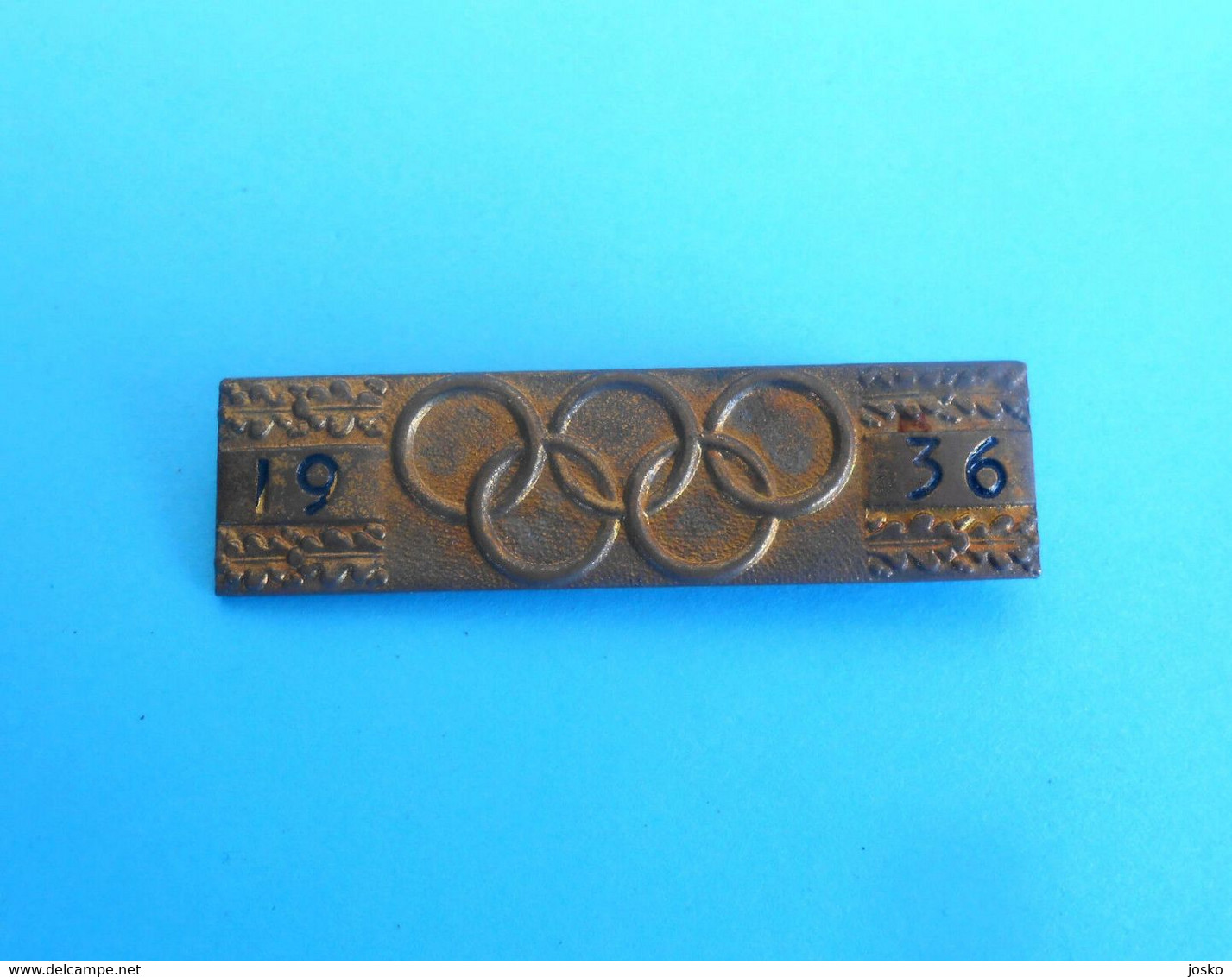 OLYMPIC GAMES BERLIN 1936 Original Vintage Pin LARGE SIZE Jeux Olympiques Olympia Olympiade Olympiad Germany Deutschland - Bekleidung, Souvenirs Und Sonstige