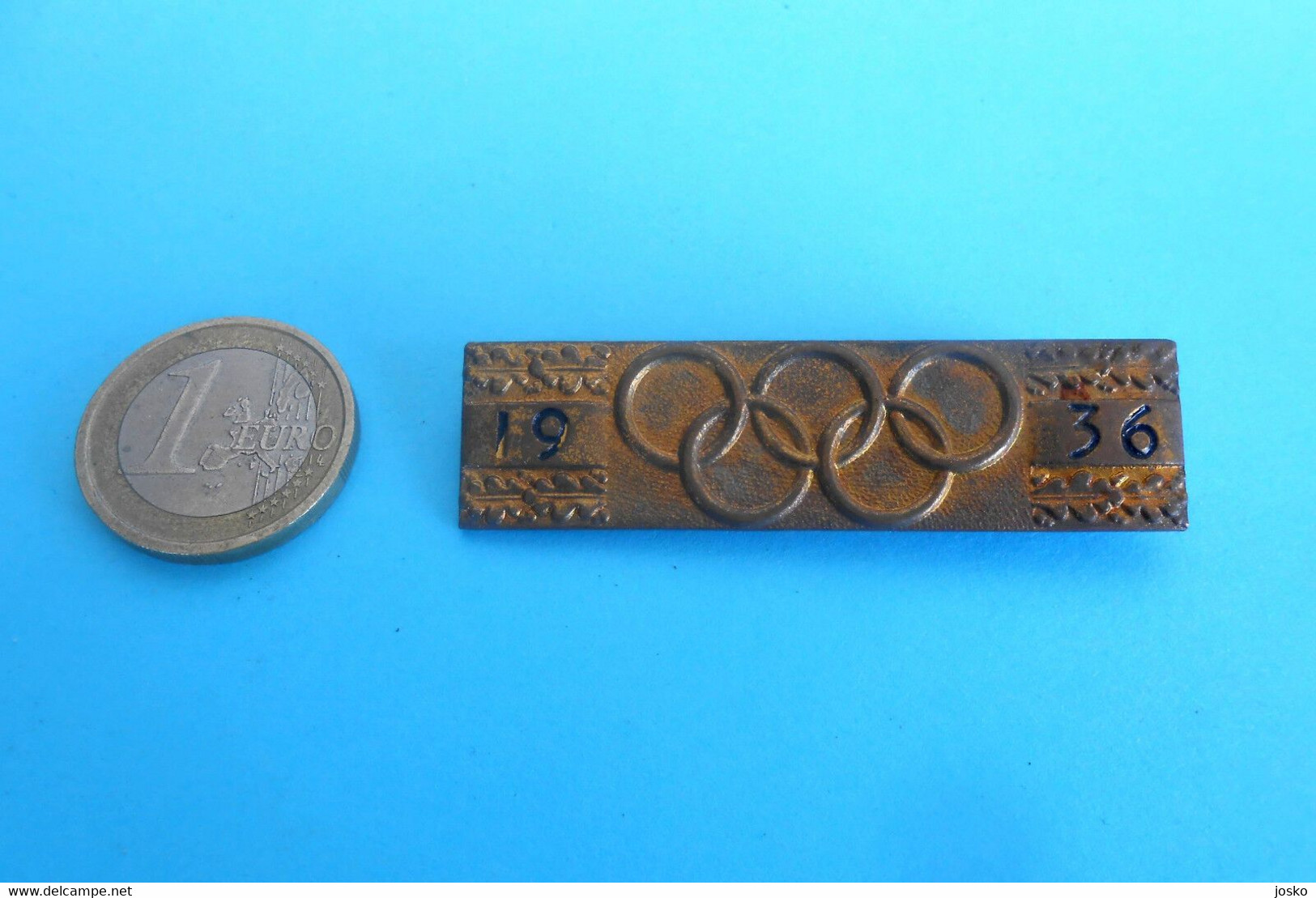 OLYMPIC GAMES BERLIN 1936 Original Vintage Pin LARGE SIZE Jeux Olympiques Olympia Olympiade Olympiad Germany Deutschland - Bekleidung, Souvenirs Und Sonstige