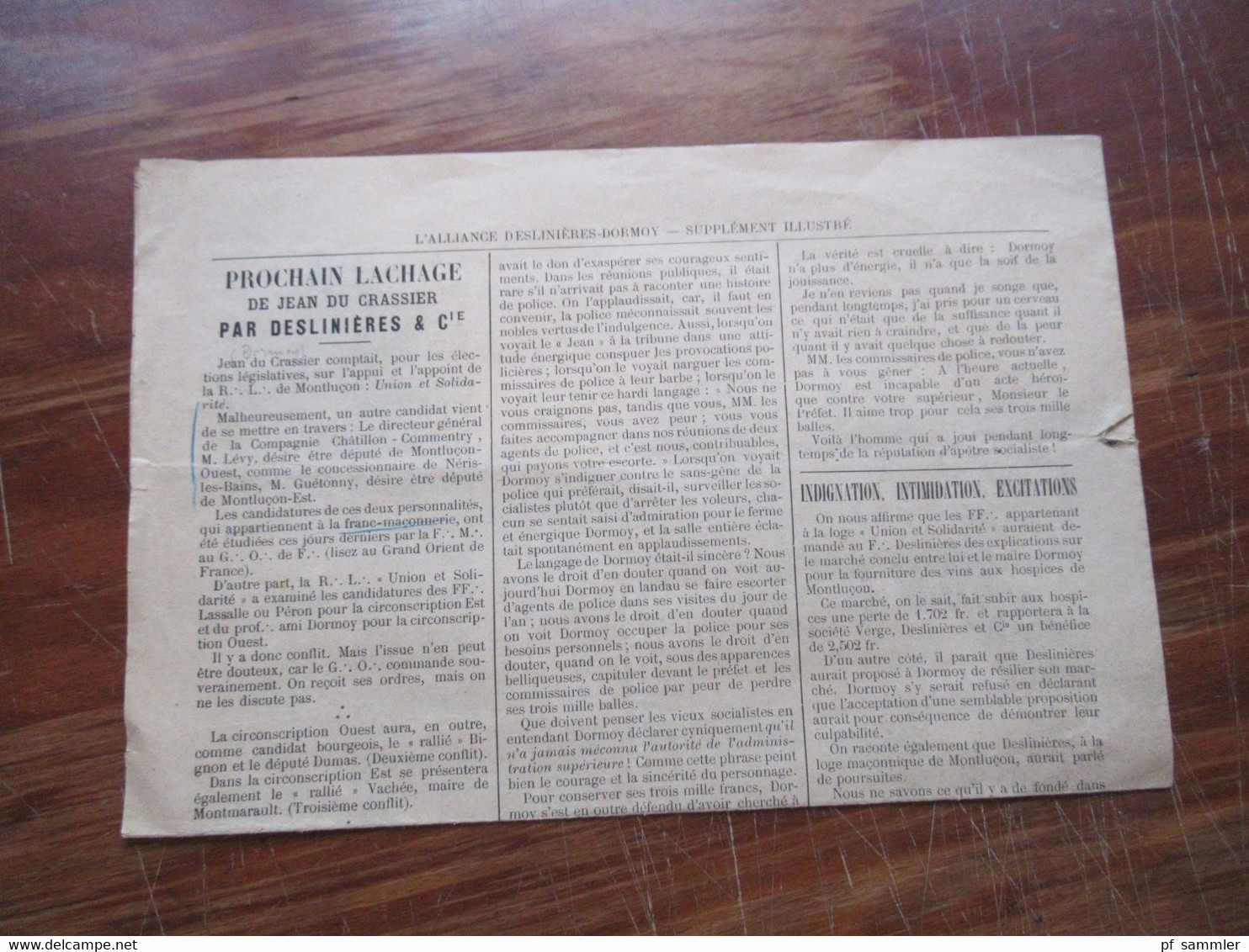 Frankreich 9.1.1885 Paris Zeitung Le Petit Journal 61 Rue Lafayette A Paris / L'Affaire D'Egypte