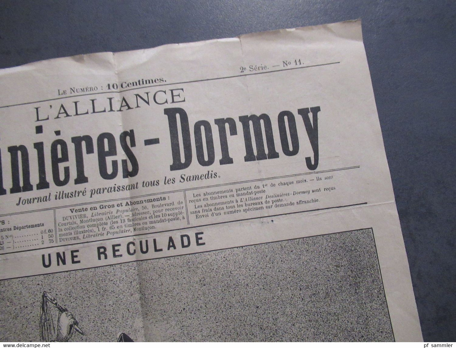 Frankreich 1893 Zeitung L'Alliance Deslinieres - Dormoy / Une Reculade / Militaria / Bild Französische Soldaten - 1850 - 1899