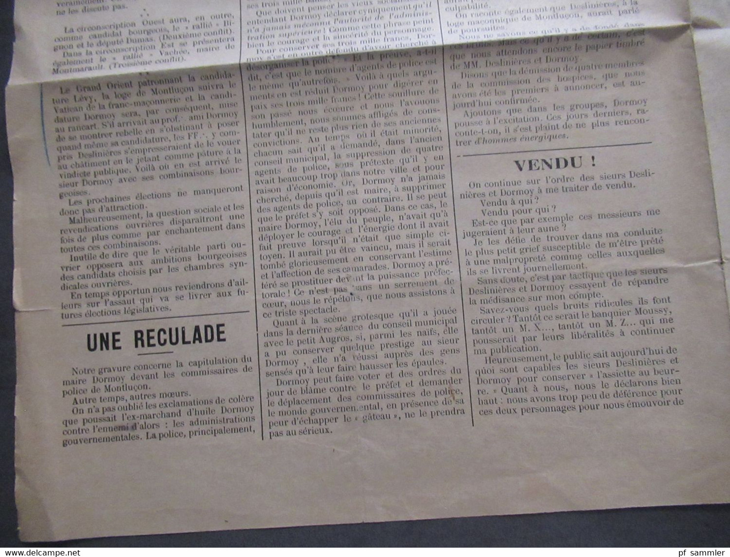 Frankreich 1893 Zeitung L'Alliance Deslinieres - Dormoy / Une Reculade / Militaria / Bild Französische Soldaten