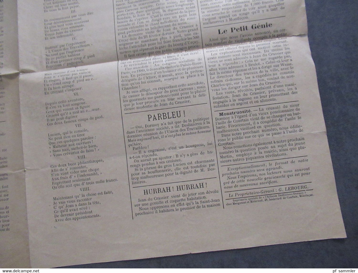 Frankreich 1893 Zeitung L'Alliance Deslinieres - Dormoy / Une Reculade / Militaria / Bild Französische Soldaten