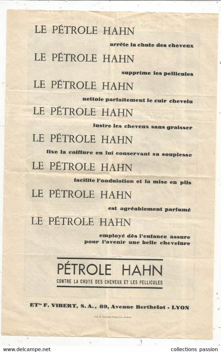 Publicité,  LE PETROLE HAHN, Le Saviez Vous ?, Ets F. Vibert , LYON, 2 Pages , 2 Scans,  Frais Fr 1.75 E - Publicités