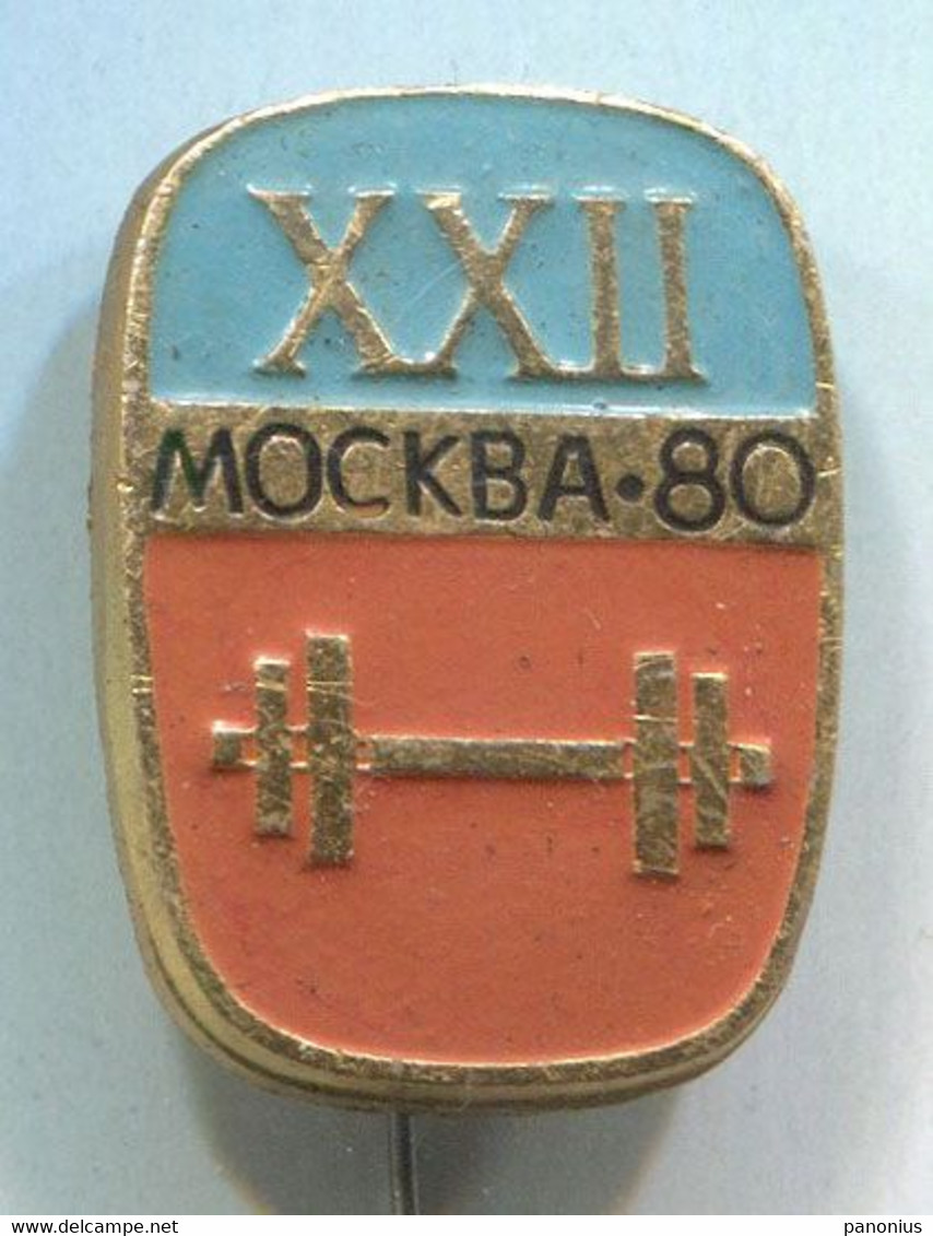 Weightlifting Gewichtheben - Olympic Olympiade Moscow 1980. Vintage Pin Badge Abzeichen - Weightlifting