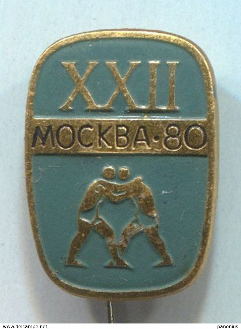 Wrestling - Moscow 1980. Olympic Olympiade, Vintage Pin Badge Abzeichen - Worstelen