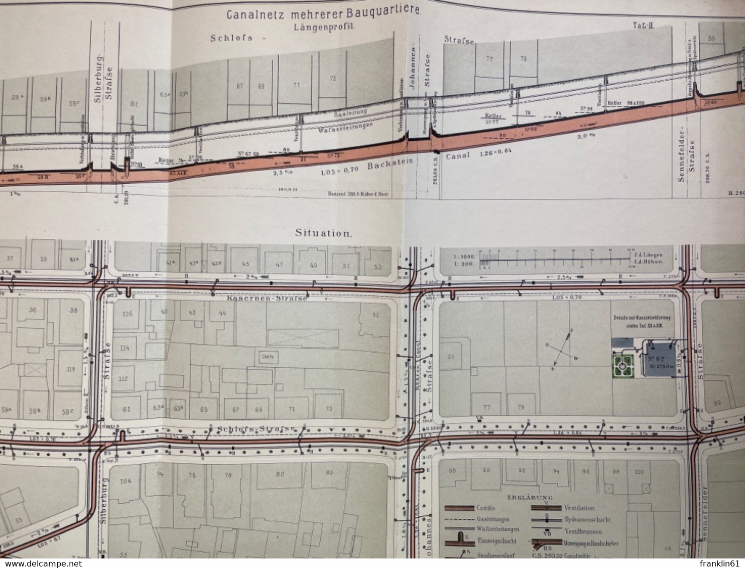 Fünfzehn Lithographierte Tafeln Zu Dem Werke Kanalisation. - Architecture