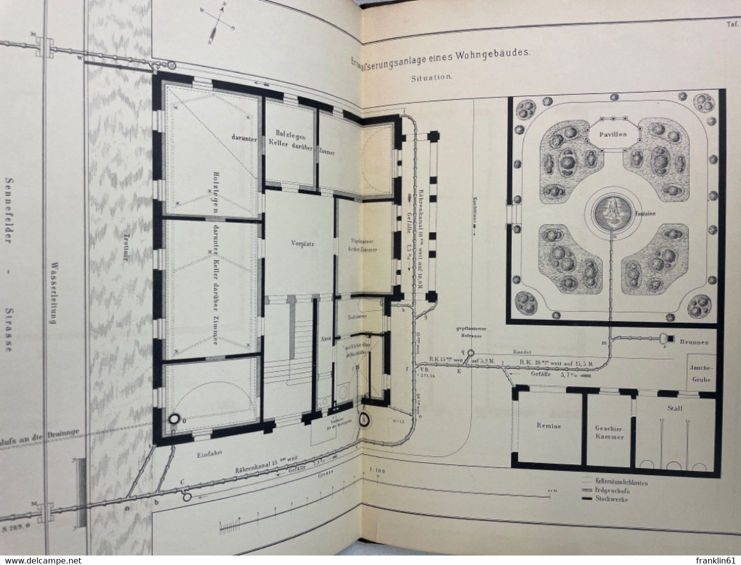 Fünfzehn lithographierte Tafeln zu dem Werke Kanalisation.