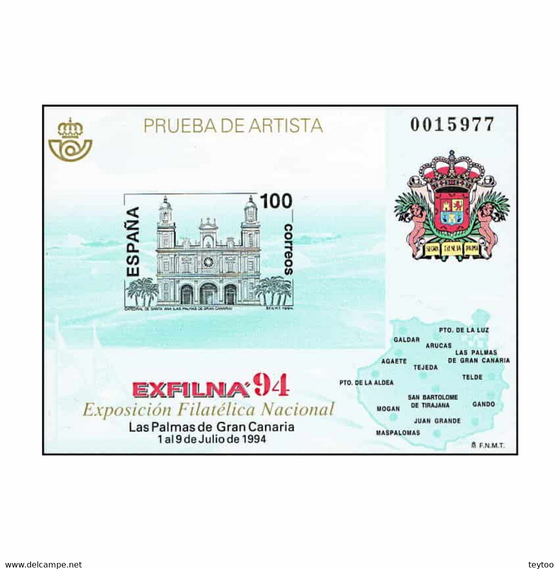 P0033# España 1994. PA. Exfilna 94. Las Palmas (M) - ED P33 - Probe- Und Nachdrucke