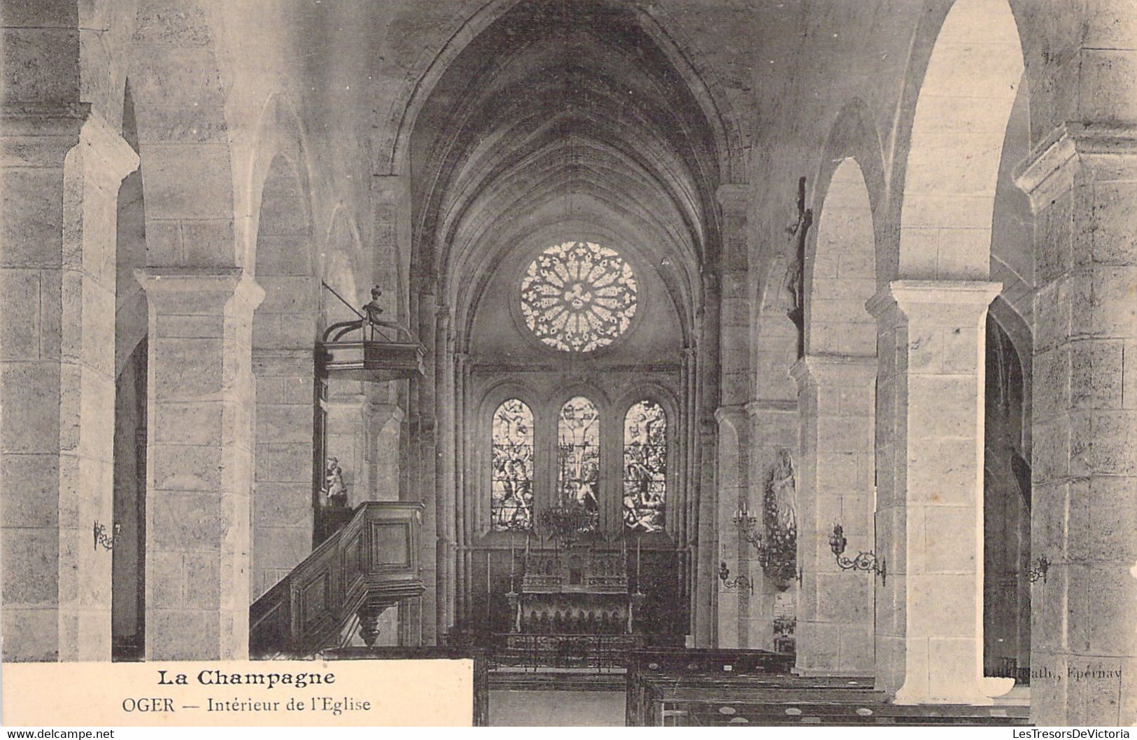 CPA - FRANCE - 51 - OGER - Intérieur De L'église - Autres & Non Classés